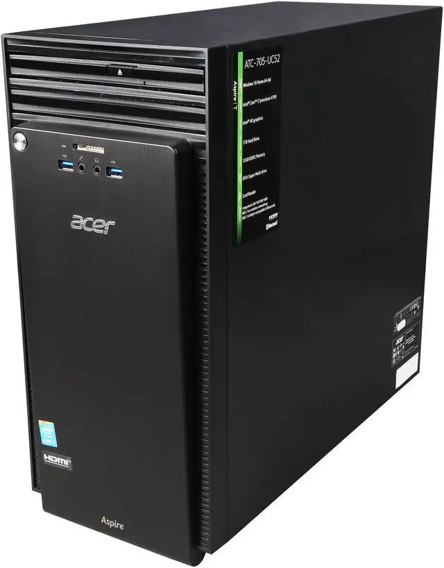 Alt view image 4 of 9 - Acer Desktop Computer Aspire T ATC-705-UC52 Intel Core i7-4790 12GB DDR3 1TB HDD Intel HD Graphics 4600 Windows 10 Home