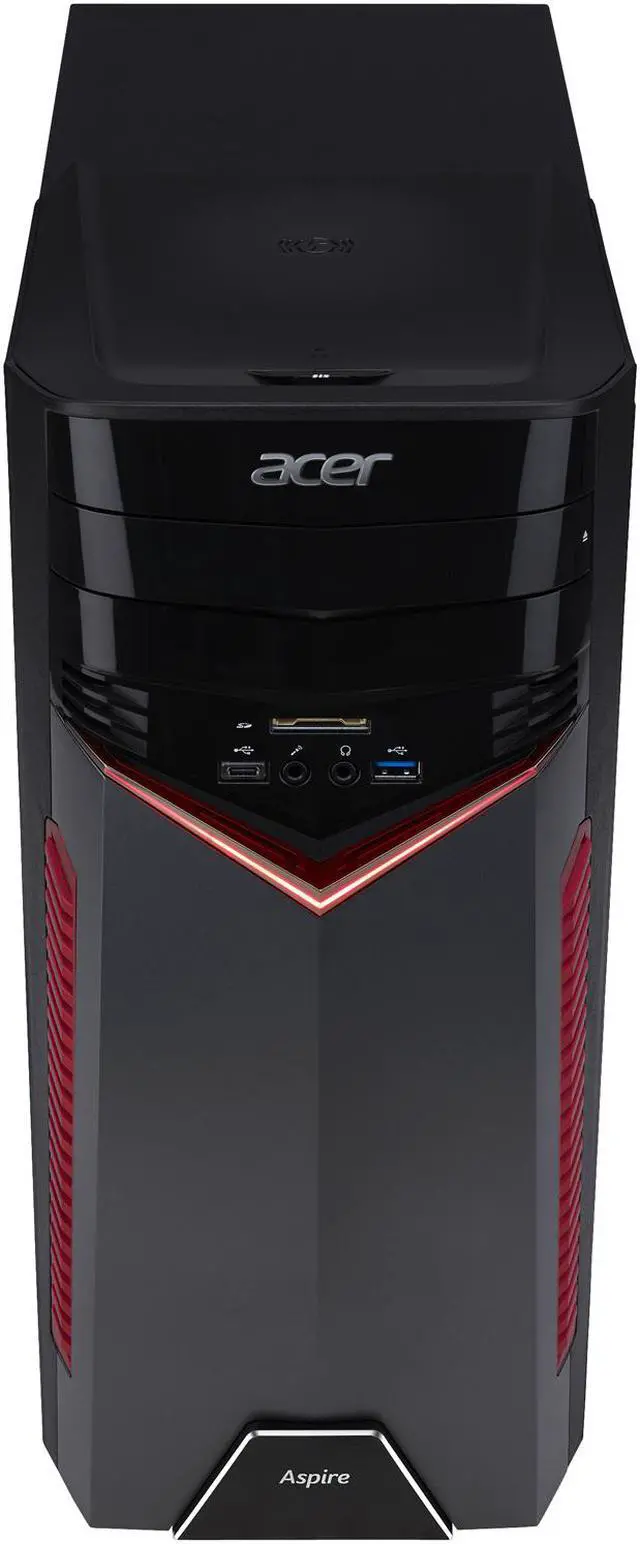 Alt view image 4 of 6 - Acer Desktop Computer Aspire GX-281-UR16 AMD Ryzen 5 1400 8GB DDR4 1TB HDD 256GB SSD GeForce GTX 1050 Ti Windows 10 Home 64-Bit