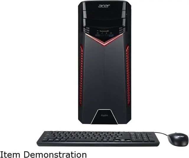 Alt view image 5 of 6 - Acer Desktop Computer Aspire GX-281-UR16 AMD Ryzen 5 1400 8GB DDR4 1TB HDD 256GB SSD GeForce GTX 1050 Ti Windows 10 Home 64-Bit