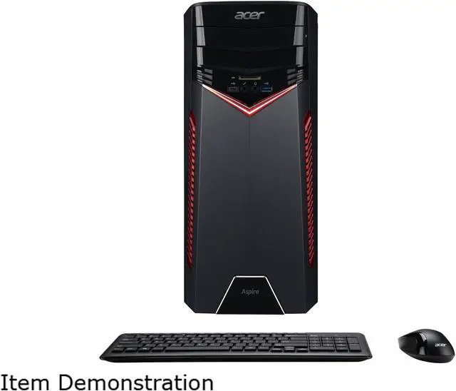 Alt view image 6 of 6 - Acer Desktop Computer Aspire GX-281-UR16 AMD Ryzen 5 1400 8GB DDR4 1TB HDD 256GB SSD GeForce GTX 1050 Ti Windows 10 Home 64-Bit