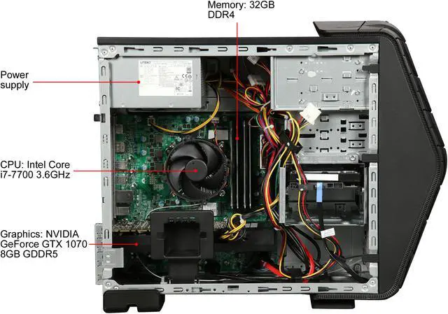 Alt view image 7 of 9 - Acer Desktop Computer Predator G3-710-UC11 Intel Core i7 7th Gen 7700 (3.60 GHz) 32 GB DDR4 1 TB HDD 256 GB SSD NVIDIA GeForce GTX 1070 Windows 10 Home 64-Bit (Manufacturer Recertified)