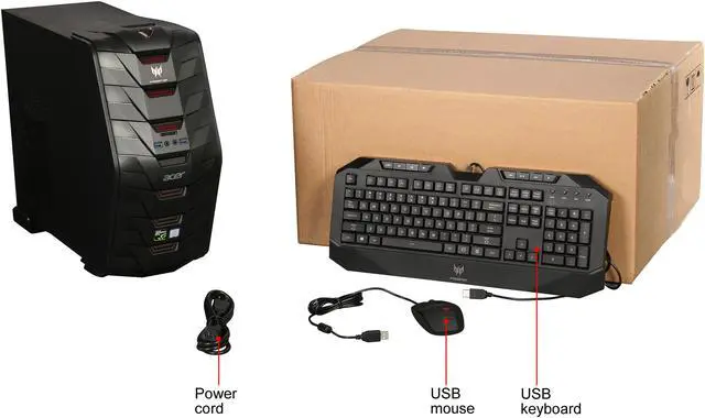Alt view image 10 of 9 - Acer Desktop Computer Predator G3-710-UC11 Intel Core i7 7th Gen 7700 (3.60 GHz) 32 GB DDR4 1 TB HDD 256 GB SSD NVIDIA GeForce GTX 1070 Windows 10 Home 64-Bit (Manufacturer Recertified)