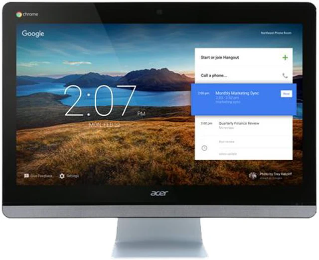 Alt view image 2 of 3 - Acer All-in-One Computer Chromebase for Meetings CA24V-CT Celeron 3215U (1.70 GHz) 4 GB DDR3L 16 GB SSD 23.8" Touchscreen Google Chrome OS (Manufacturer Recertified)