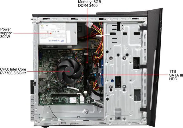 Alt view image 6 of 9 - Acer Desktop Computer Aspire T TC-780-UR11 Intel Core i7-7700 8GB DDR4 1TB HDD Intel HD Graphics 630 Windows 10 Home 64-Bit