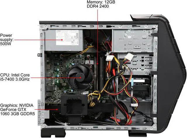 Alt view image 6 of 9 - Acer Desktop PC Predator G3-710-UR11 Intel Core i5-7400 12GB DDR4 1TB HDD 128 GB M.2 SSD GeForce GTX 1060 Windows 10 Home 64-Bit