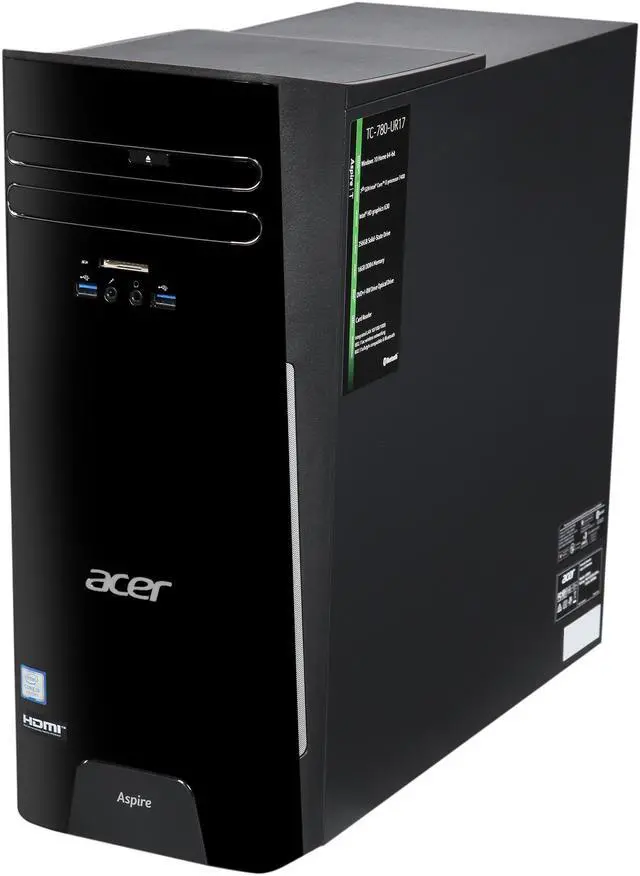 Alt view image 3 of 9 - Acer Desktop PC Aspire TC-780-UR17 Intel Core i5-7400 16GB DDR4 256GB SSD Intel HD Graphics 630 Windows 10 Home 64-Bit