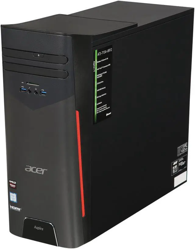 Alt view image 3 of 9 - Acer Desktop Computer Aspire AT3-715A-UR12 Intel Core i7-6700 16GB DDR4 1TB HDD AMD Radeon RX 480 Windows 10 Home 64-Bit