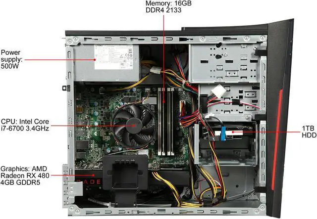 Alt view image 6 of 9 - Acer Desktop Computer Aspire AT3-715A-UR12 Intel Core i7-6700 16GB DDR4 1TB HDD AMD Radeon RX 480 Windows 10 Home 64-Bit