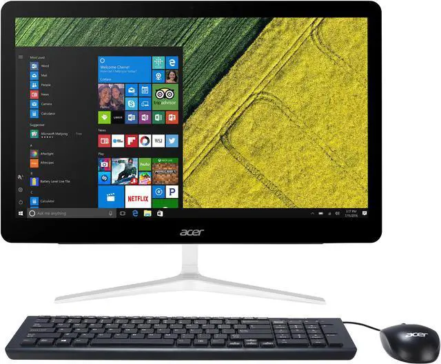 Main image of Acer All-in-One Computer Aspire Z24-880-UR12 Intel Core i3-7100T 6GB DDR4 1TB HDD 23.8" Touchscreen Windows 10 Home 64-Bit