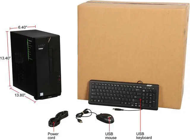 Alt view image 9 of 9 - Acer Grade A Desktop Computer Aspire TC TC-885-UR12 Intel Core i5-8400 8GB DDR4 1TB HDD Intel UHD Graphics 630 Windows 10 Home 64-bit