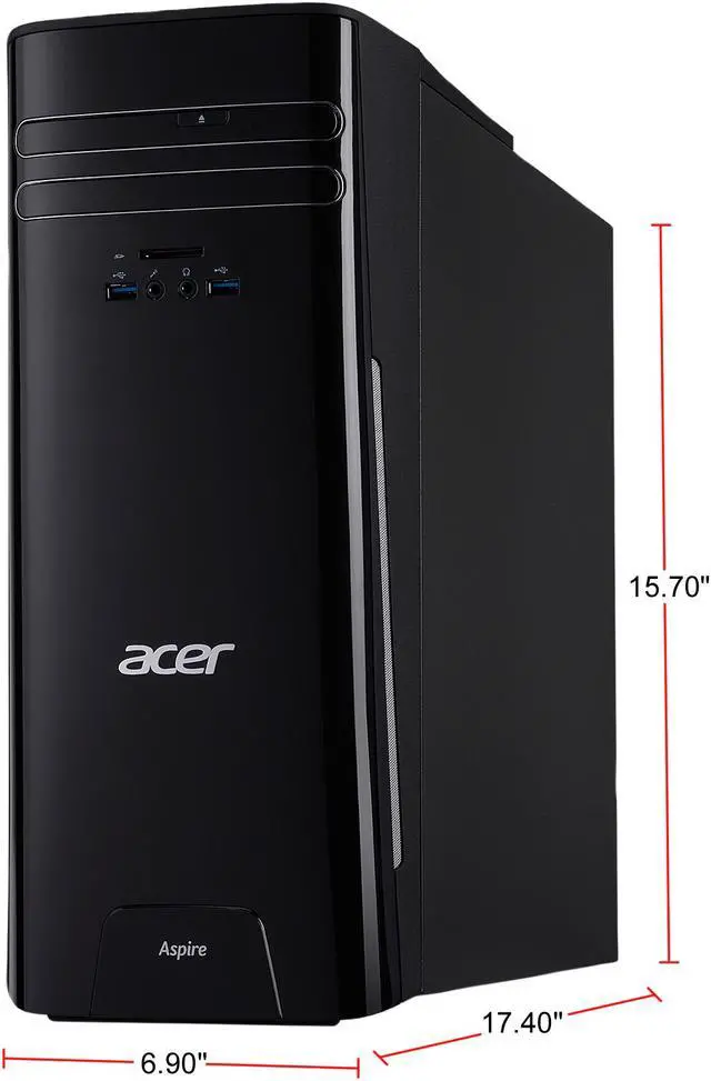 Alt view image 7 of 7 - Acer Desktop Computer Aspire TC-281-UR13 AMD A10-9700 8GB DDR4 2TB HDD AMD Radeon R7 Windows 10 Home 64-bit