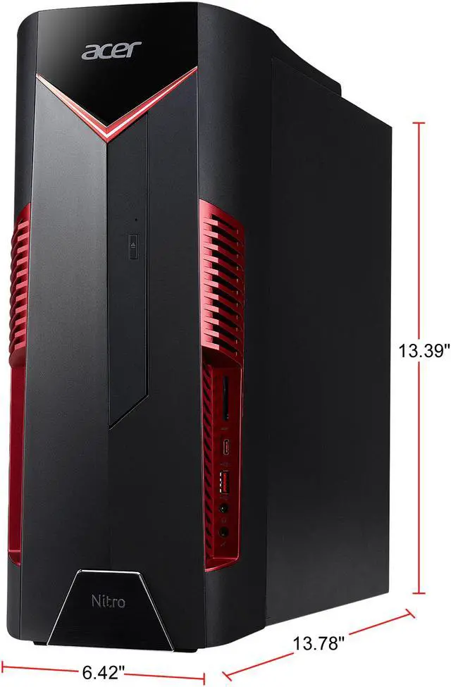 Alt view image 6 of 7 - Acer Gaming Desktop Nitro 50 N50-600-UR1J Intel Core i7-9700 16GB DDR4 1TB HDD 512GB SSD GeForce RTX 2060 Windows 10 Home 64-bit