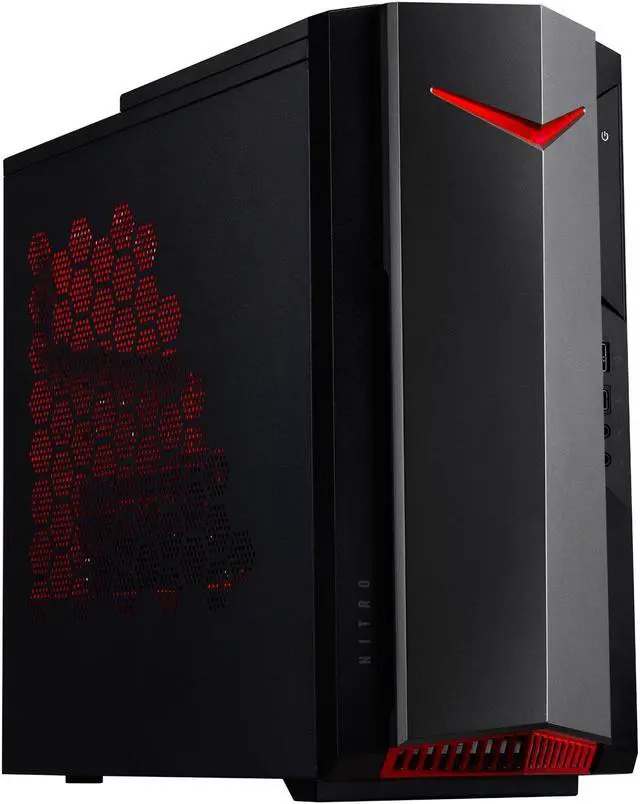 Alt view image 2 of 9 - Acer Nitro 50 - Intel Core i5-10400F - 8 GB DDR4 - 512 GB SSD - GeForce GTX 1650 - Windows 10 Home - Gaming Desktop (N50-610-UR14)