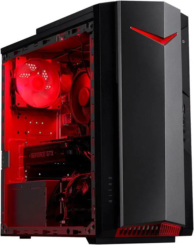Alt view image 2 of 12 - Acer Gaming Desktop Nitro 50 N50-640-UR11 Intel Core i5-12400F 8GB DDR4 512GB PCIe SSD GeForce GTX 1650 Windows 11 Home