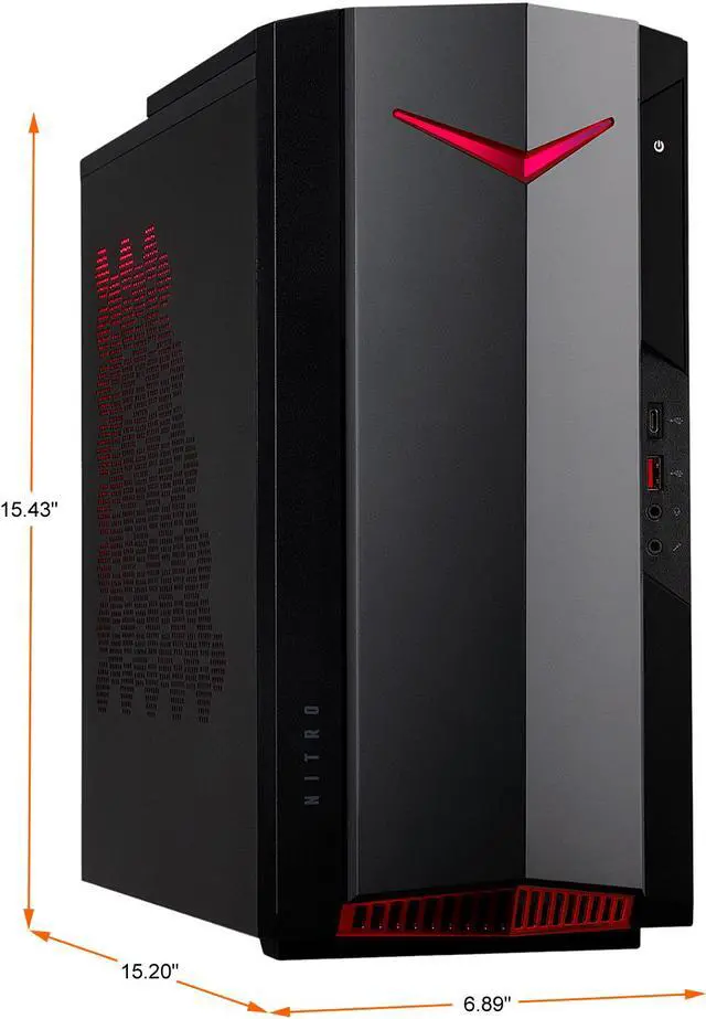 Alt view image 5 of 12 - Acer Gaming Desktop Nitro 50 N50-640-UR11 Intel Core i5-12400F 8GB DDR4 512GB PCIe SSD GeForce GTX 1650 Windows 11 Home