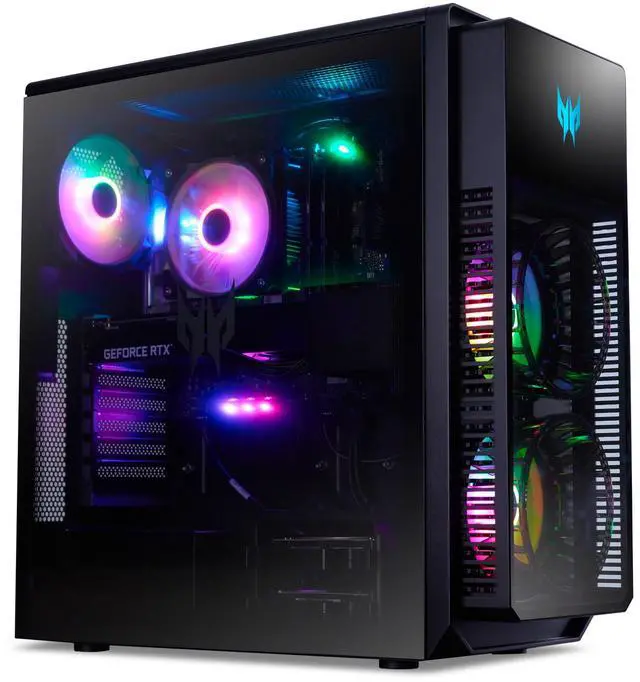 Alt view image 7 of 14 - Acer Predator Orion 5000 PO5-655-UR12 Desktop, Intel Core i7-14700F 20-Core Processor, NVIDIA GeForce RTX 4070 Ti Graphics,16GB DDR5-4400 Memory, 1TB M.2 2280 PCIe Gen 4 SSD, Wi-Fi 6E, Predator RGB Gaming Keyboard & Mouse, Windows 11 Home