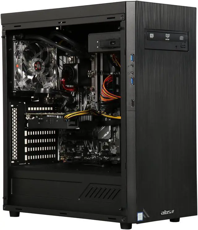 Alt view image 8 of 9 - ABS Battlebox Essential Meteor Gaming Desktop PC NVIDIA GeForce GTX 1060 6 GB Intel Core i7-7700K (4.20 GHz) Liquid Cooling (120 mm) 16 GB DDR4 120 GB SSD 1 TB HDD Windows 10 Home 64-Bit ALI173