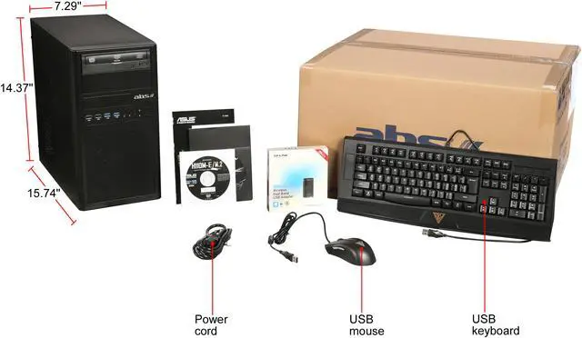 Alt view image 9 of 9 - ABS M-Box Intel i5-7400 (3.0 GHz) 8 GB DDR4 240 GB SSD NVIDIA GeForce GTX 1050 2 GB Windows 10 Home 64-Bit Gaming Desktop ALI170