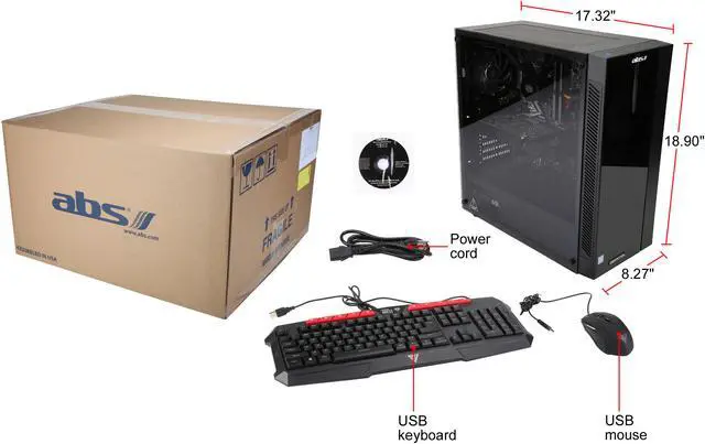 Alt view image 14 of 14 - ABS Mage H - Intel i7-9700K - GeForce RTX 2080 - 16GB DDR4 - 240GB SSD - 1TB HDD - Liquid Cooling - Gaming Desktop PC