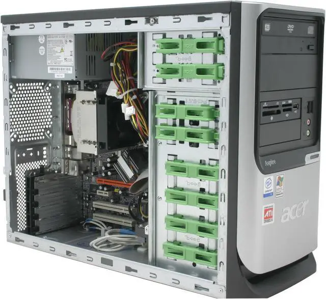 Alt view image 10 of 17 - Acer Desktop PC T650 AST650-U-C3601 2.80GHz 512MB DDR2 160GB HDD ATI Radeon Integrated Graphics Windows XP Home