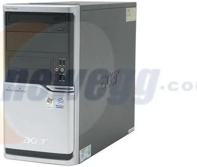 Alt view image 2 of 14 - Acer Desktop PC Power FG APFG-U-P5161 Intel Pentium 4 516 512MB DDR2 80GB HDD Intel GMA 900 Windows XP Professional