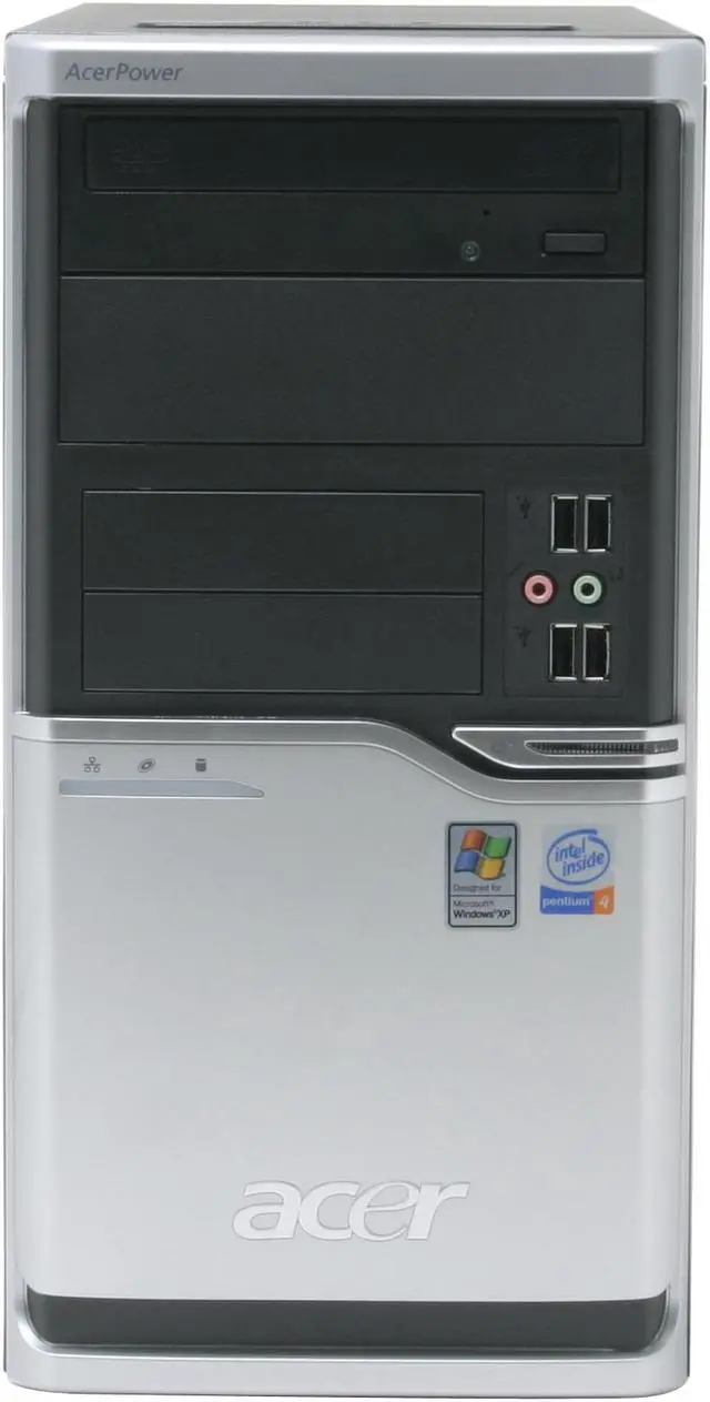 Alt view image 3 of 14 - Acer Desktop PC Power FG APFG-U-P5161 Intel Pentium 4 516 512MB DDR2 80GB HDD Intel GMA 900 Windows XP Professional