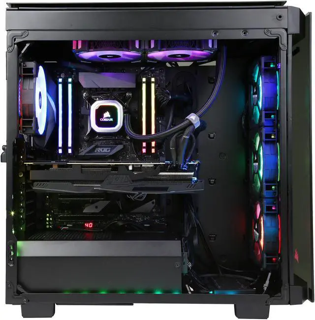 Alt view image 10 of 20 - ABS Obsidian - Intel i9-9900K - Asus ROG Strix GeForce RTX 2080 Ti 11GB GDDR6 - Liquid Cooling (240mm) - 32GB 3200MHz DDR4 - 2TB NVMe SSD - Gaming Desktop PC - Black