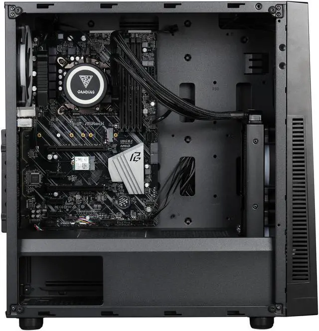 Alt view image 7 of 10 - ABS Forge - Intel i7-9700K - ASRock Z390 Motherboard - 240mm Liquid AIO CPU Cooler - Gamdias ARGUS M1 Black SPCC Mid Tower Computer Case - DIY Barebone Gaming Desktop System