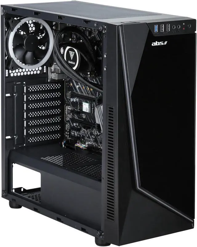 Alt view image 4 of 10 - ABS Forge - Intel i7-9700K - ASRock Z390 Motherboard - 240mm Liquid AIO CPU Cooler - Gamdias ARGUS M1 Black SPCC Mid Tower Computer Case - DIY Barebone Gaming Desktop System