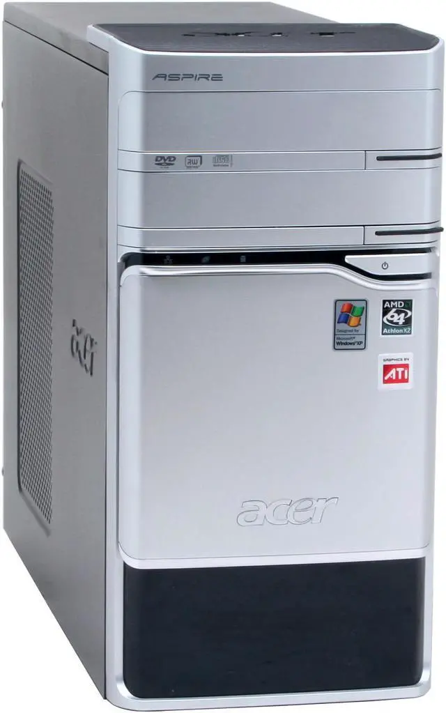 Alt view image 2 of 20 - Acer Desktop PC Aspire ASE360-U-D3801 3800+ (2.00 GHz) 1GB DDR 250GB HDD ATI Radeon X600se Windows XP Media Center