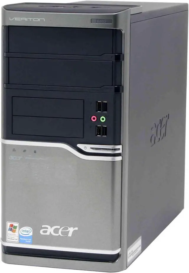 Alt view image 3 of 16 - Acer Desktop PC Veriton 6800 VT6800-U-P6302 Intel Pentium 4 631 512MB DDR2 80GB HDD Intel GMA 950 Windows XP Professional