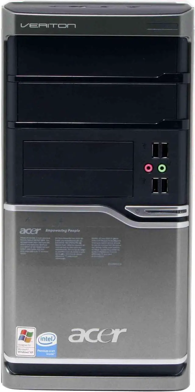 Alt view image 4 of 16 - Acer Desktop PC Veriton 6800 VT6800-U-P6302 Intel Pentium 4 631 512MB DDR2 80GB HDD Intel GMA 950 Windows XP Professional