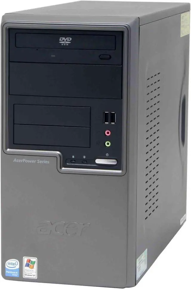 Alt view image 3 of 17 - Acer Desktop PC Power APS285-U-P5170 2.93GHz 512MB DDR 80GB HDD Windows XP Professional