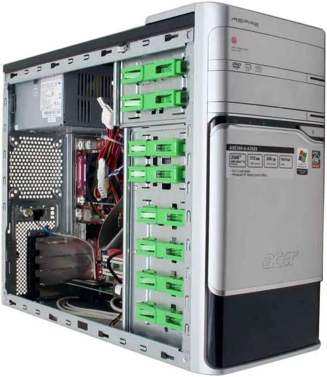 Alt view image 10 of 17 - Acer Desktop PC ASE360-U-A3503 3500+(2.20 GHz) 512MB DDR 200GB HDD Windows XP Media Center