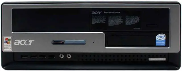 Alt view image 4 of 15 - Acer Desktop PC Veriton VT5800-U-P6302 Intel Pentium 4 631 512MB DDR2 80GB HDD Intel GMA 950 Windows XP Professional