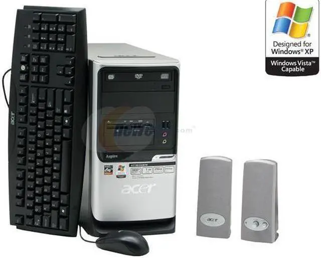 Main image of Acer Desktop PC Aspire AST180-EA381M 3800+ (2.00 GHz) 1GB DDR2 250GB HDD NVIDIA GeForce 6100 Windows XP Media Center