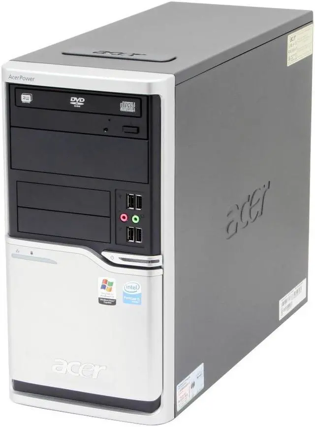 Alt view image 2 of 10 - Acer Desktop PC Power APFH-EP9250P Intel Pentium D 925 1GB DDR2 160GB HDD Intel GMA 3000 Windows XP Professional