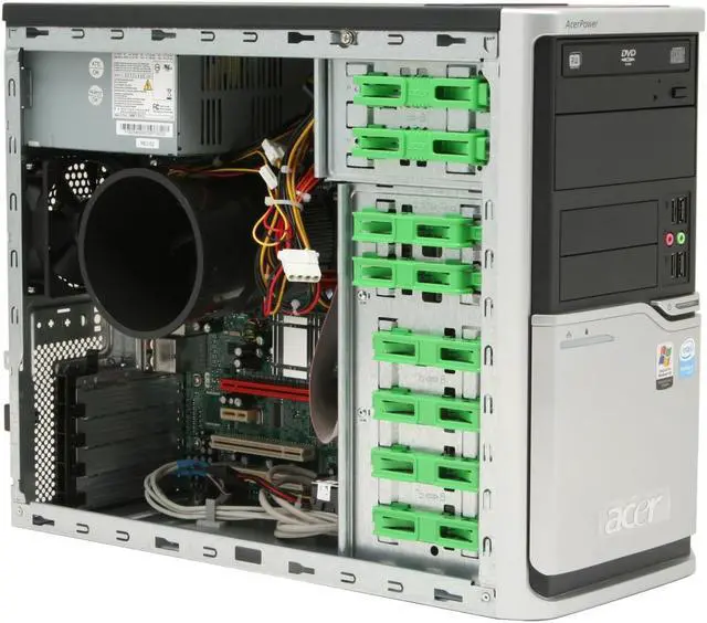 Alt view image 7 of 10 - Acer Desktop PC Power APFH-EP9250P Intel Pentium D 925 1GB DDR2 160GB HDD Intel GMA 3000 Windows XP Professional