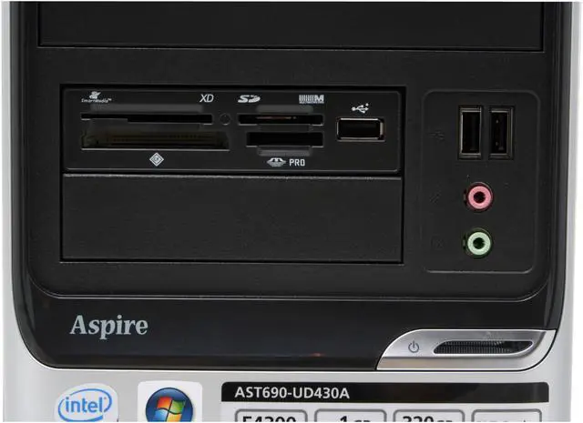 Alt view image 5 of 19 - Acer Desktop PC Aspire AST690-UD430A Intel Core 2 Duo E4300 1GB DDR2 320GB HDD Intel GMA 3000 Windows Vista Home Premium