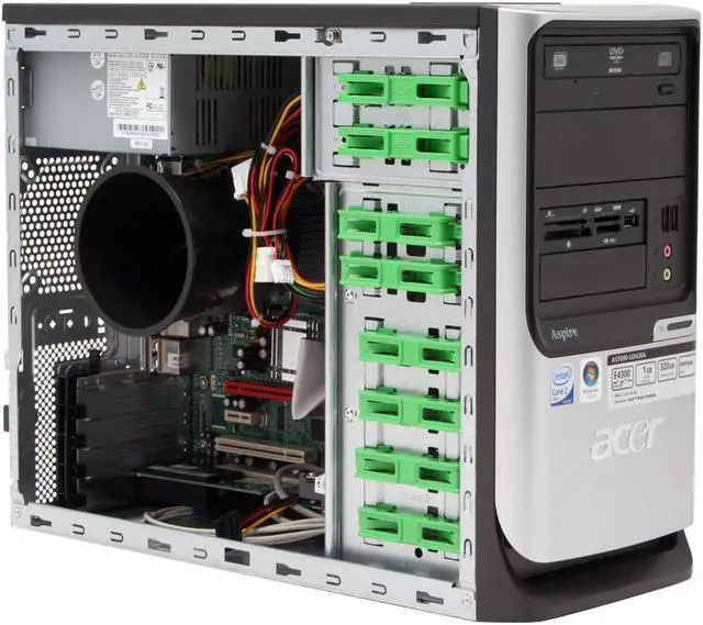 Alt view image 11 of 19 - Acer Desktop PC Aspire AST690-UD430A Intel Core 2 Duo E4300 1GB DDR2 320GB HDD Intel GMA 3000 Windows Vista Home Premium