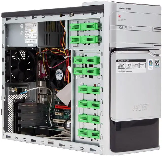 Alt view image 8 of 15 - Acer Desktop PC ASE380-UD420A 4200+ 2GB DDR2 320GB HDD NVIDIA GeForce 6100 Windows Vista Home Premium