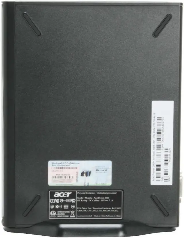 Alt view image 4 of 10 - Acer Desktop PC Power AP2000-UD431P Intel Core 2 Duo E4300 1GB DDR2 160GB HDD Intel GMA 3000 Windows XP Professional
