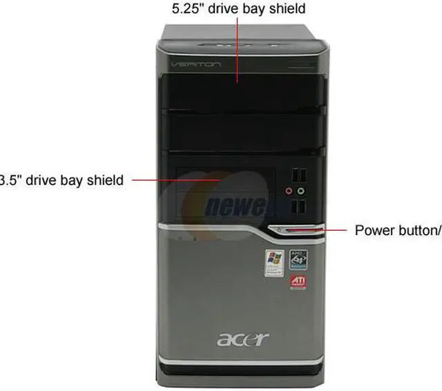 Alt view image 3 of 16 - Acer Desktop PC Veriton VM410-UD5000P 5000+ 2GB DDR2 160GB HDD ATI Radeon X1200 IGP Windows XP Professional