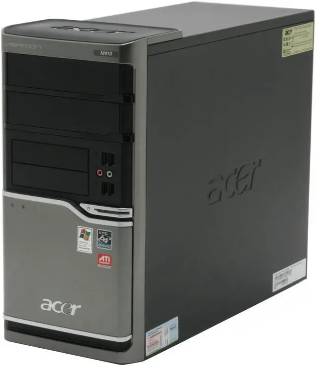 Alt view image 4 of 16 - Acer Desktop PC Veriton VM410-UD5000P 5000+ 2GB DDR2 160GB HDD ATI Radeon X1200 IGP Windows XP Professional