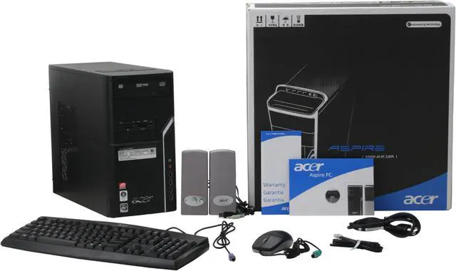Alt view image 12 of 12 - Acer Desktop PC Aspire AM1100-U1302A 4200+ 1GB DDR2 250GB HDD ATI Radeon X1200 IGP Windows Vista Home Premium