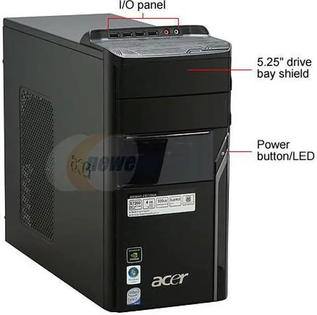 Alt view image 2 of 20 - Acer Desktop PC Aspire AM3641-ED7200A Intel Core 2 Duo E7200 4GB DDR2 500GB HDD NVIDIA GeForce 7100 Windows Vista Home Premium 64-bit (English / French)