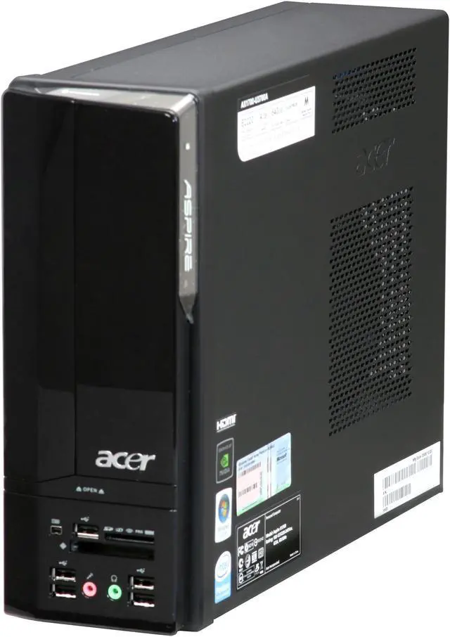 Alt view image 4 of 18 - Acer Desktop PC Aspire AX1700-U3700A Intel Pentium E2220 4GB DDR2 640GB HDD NVIDIA GeForce G100 Windows Vista Home Premium 64-bit