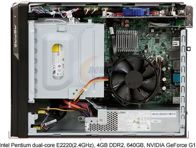 Alt view image 9 of 18 - Acer Desktop PC Aspire AX1700-U3700A Intel Pentium E2220 4GB DDR2 640GB HDD NVIDIA GeForce G100 Windows Vista Home Premium 64-bit