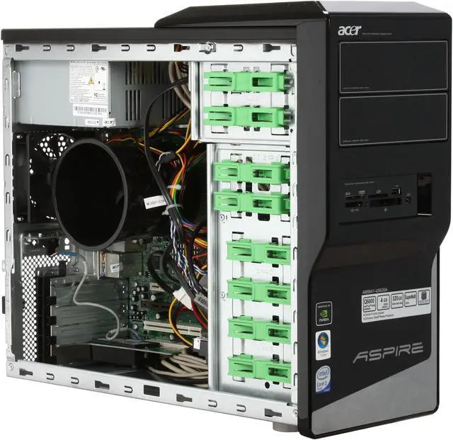 Alt view image 13 of 19 - Acer Desktop PC Aspire AM5641-U5630A Intel Core 2 Quad Q6600 4GB DDR2 320GB HDD NVIDIA GeForce 7100 Windows Vista Home Premium 64-bit