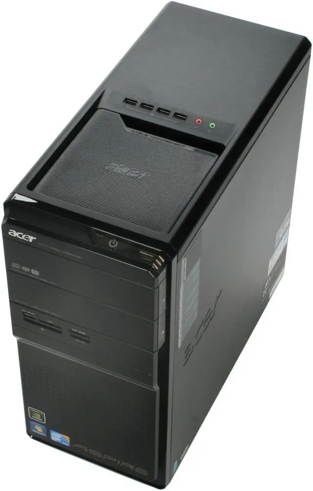 Alt view image 9 of 10 - Acer Desktop PC Aspire AM3802-U9062 Intel Core 2 Quad Q8300 8GB DDR2 1TB HDD NVIDIA GeForce GT 220 Windows 7 Home Premium 64-bit